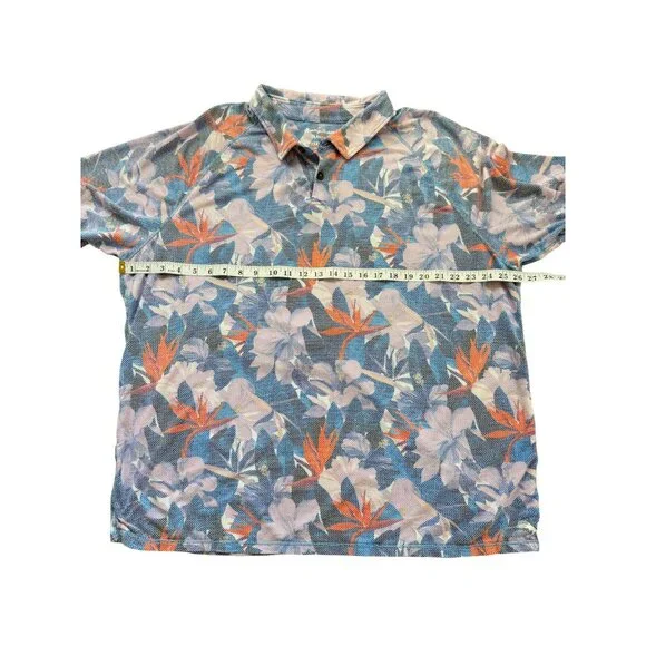 Tommy Bahama IslandZone Polo Shirt Rainforest Floral Short Sleeve Mens Size XXXL - Picture 5 of 6